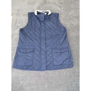 Peter Millar Women's XL Addison Quilted Travel Vest Navy Blue Full Zip